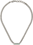 Gucci Silver Enamel Logo Necklace