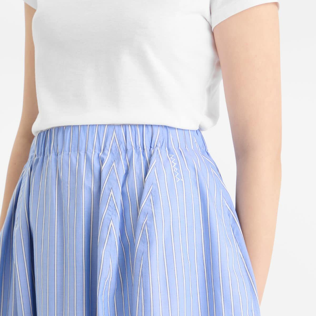 Marni Women's Poplin Midi Skirt in Blue China