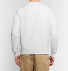 AMI - The Smiley Company Appliquéd Mélange Loopback Cotton-Jersey Sweatshirt - Men - Light gray