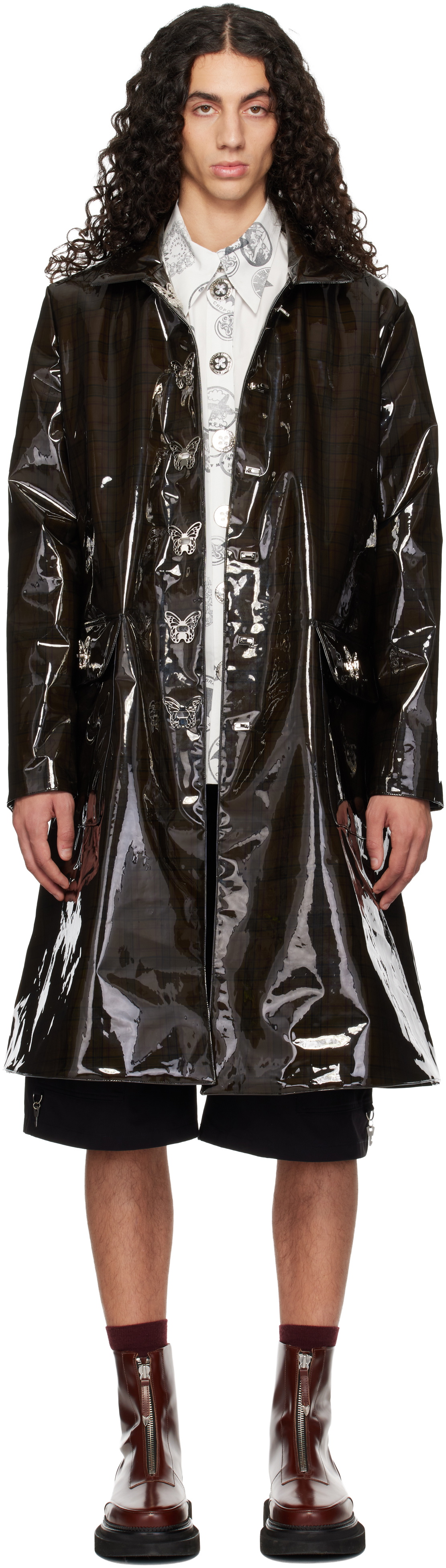 Chopova Lowena Black Squelchy Raincoat
