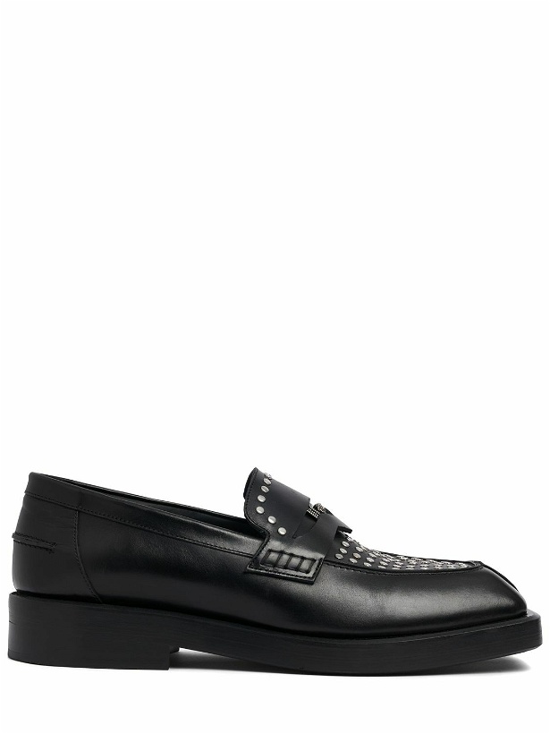 Photo: VERSACE - Studded Leather Loafers