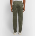 Brunello Cucinelli - Herringbone Stretch-Cotton Cargo Trousers - Men - Army green