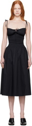 GUIZIO Black Lura Midi Dress