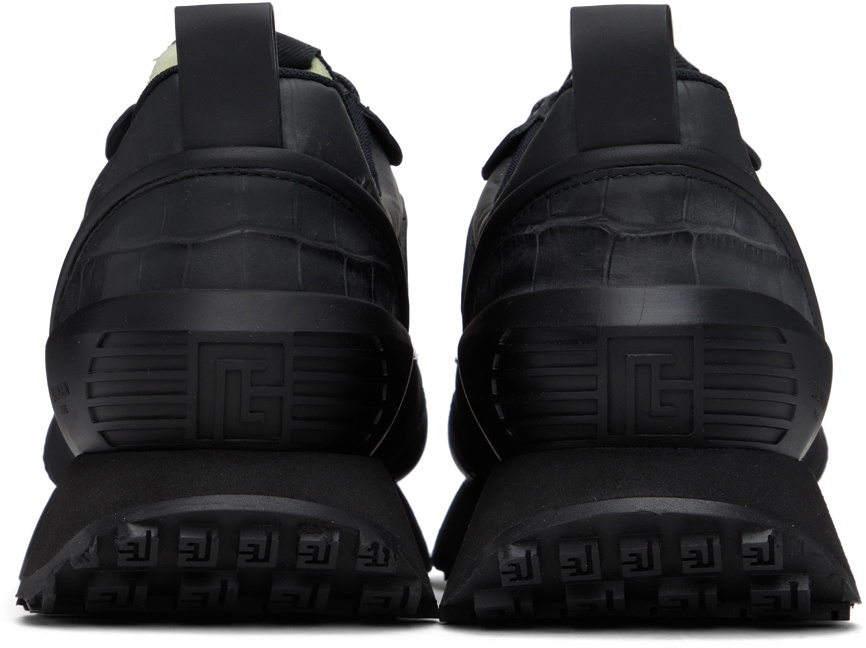 BALMAIN 黒 S Balmain Black Racer Iridescent Sneakers Balmain