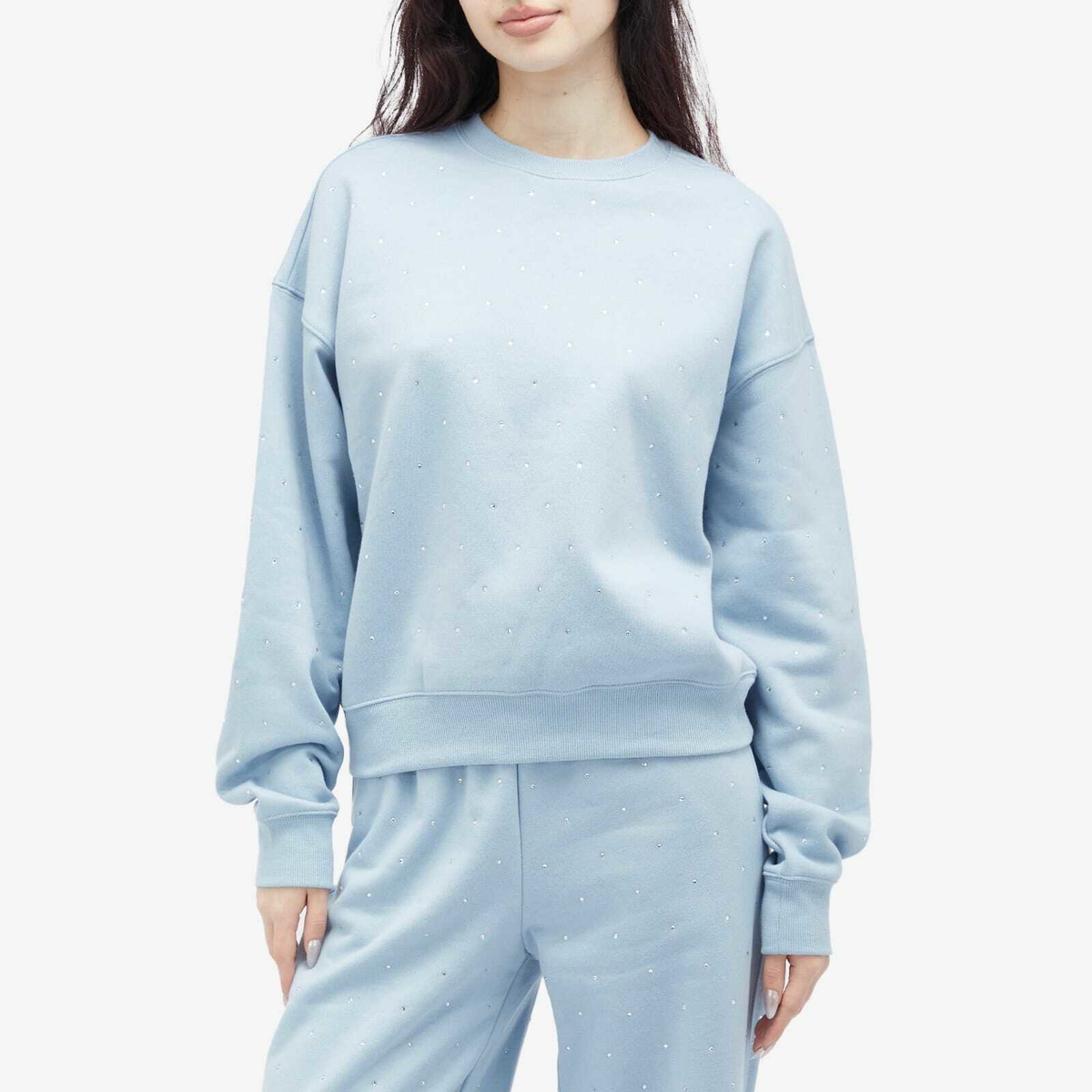 Good American Women's Crystal Crewneck Sweatshirt in Winter Sky