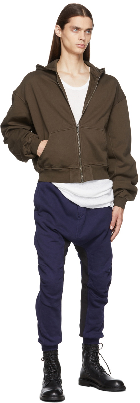 Haider Ackermann Brown Embroidered Zipped Hoodie Haider Ackermann