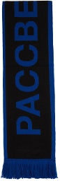 Rassvet Black & Blue Intarsia Logo Scarf