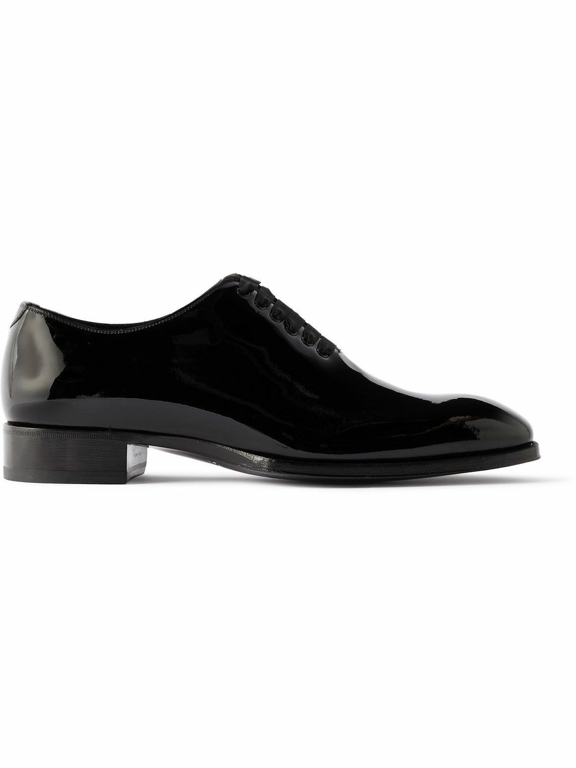 Photo: TOM FORD - Elkan Whole-Cut Patent-Leather Oxford Shoes - Black
