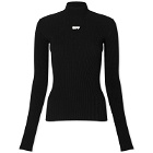Off-White Women's Off Patch Mockneck Knit Top in Black