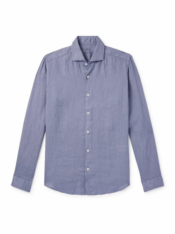 Photo: Altea - Mercer Cutaway-Collar Linen Shirt - Blue