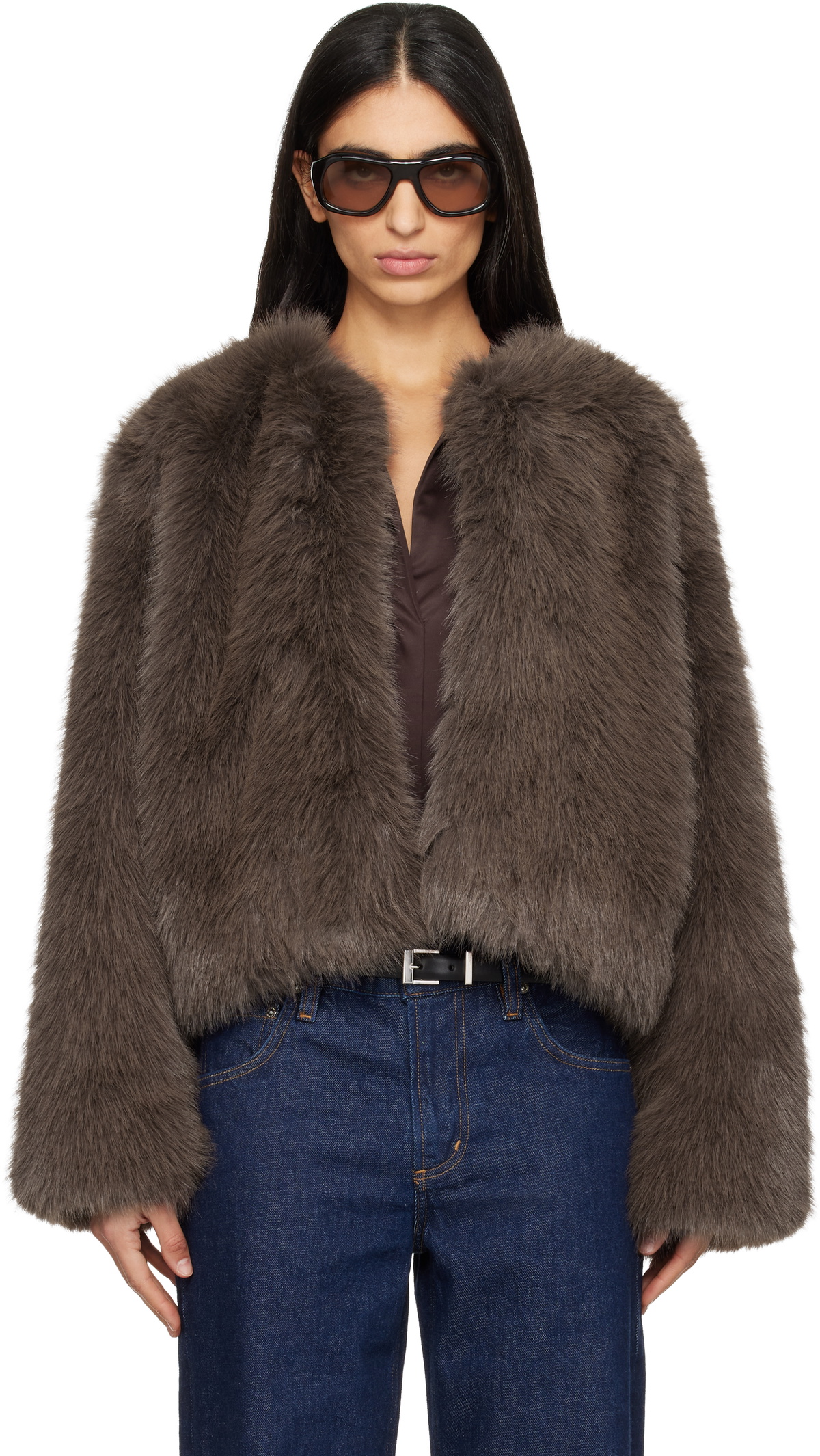 Citizens of Humanity Brown Esme Faux-Fur Jacket