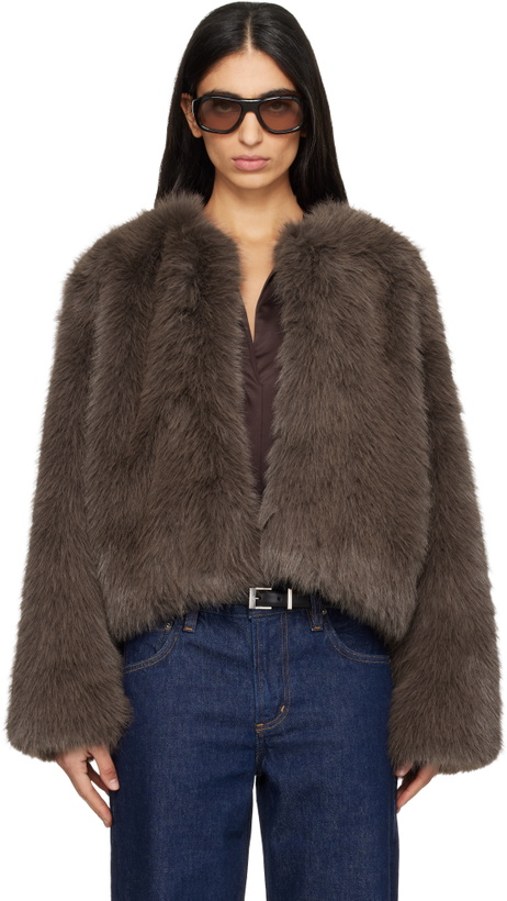 Photo: Citizens of Humanity Brown Esme Faux-Fur Jacket