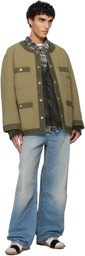 R13 Khaki Cord Trimmed Chore Jacket
