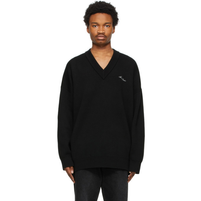 Photo: Acne Studios Black Rib Knit V-Neck Sweater