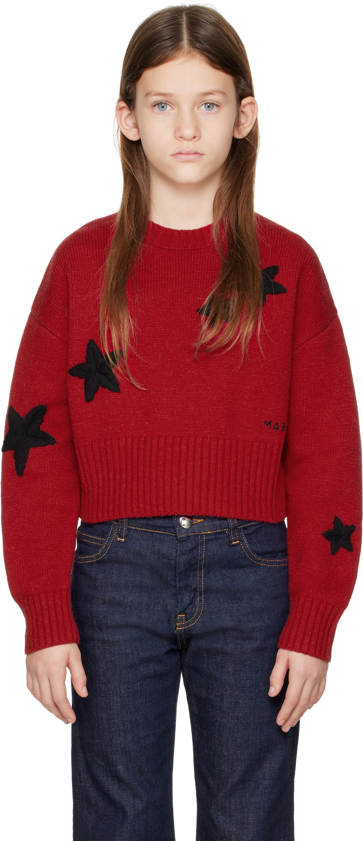 Marni Kids Red Knitted Sweater