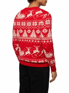 MC2 Saint Barth Fairs Isle Sweater Heron With Jingle Balls Jacquard