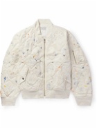 John Elliott - Paint-Splattered Padded Quilted Cotton-Twill Jacket - Neutrals