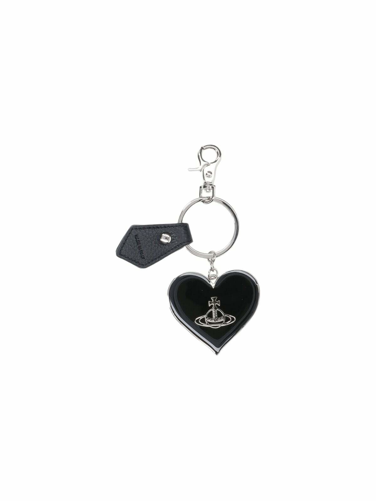 Vivienne Westwood Silver & Black 3D Orb Keychain Vivienne