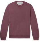 Brunello Cucinelli - Fleece-Back Stretch-Cotton Jersey Sweatshirt - Burgundy