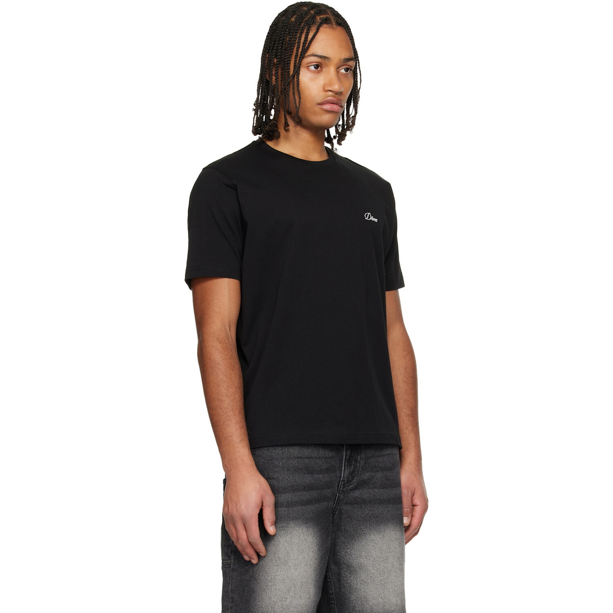 Dime Black Cursive Small Logo T-shirt