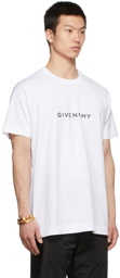 Givenchy White Reverse Logo Print T-Shirt