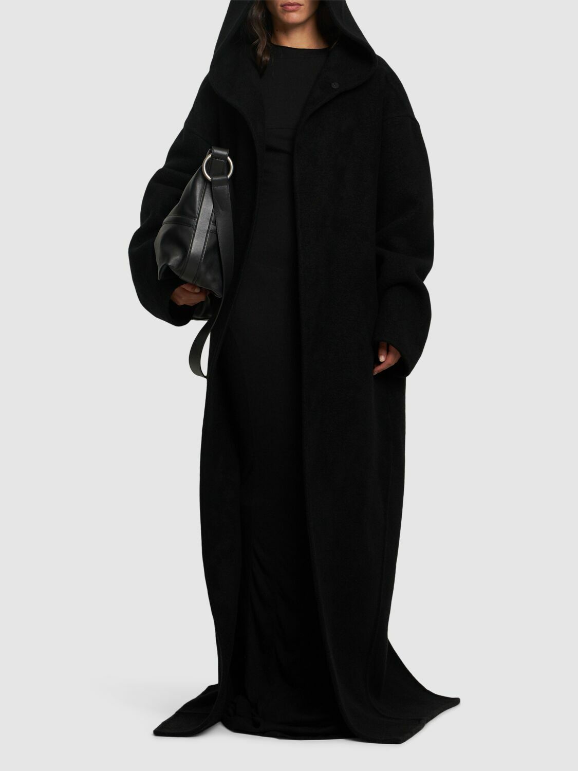 RICK OWENS Hooded Cashmere Long Coat Rick Owens