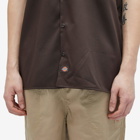 Dickies Men's Short Sleeve Work Shirt in Dark Brown