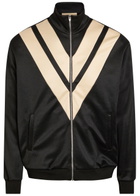 Valentino Garavani Panelled Jersey Track Jacket Black And White