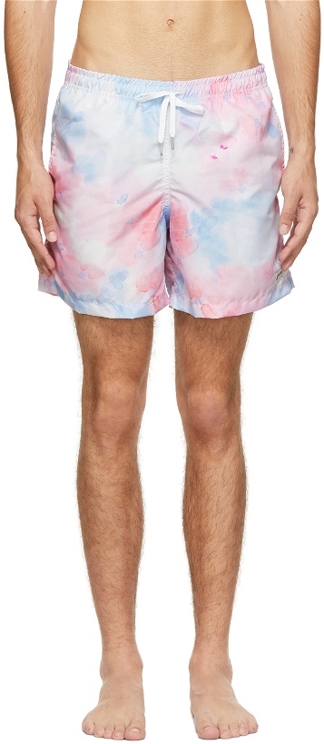 Photo: Bather Blue & Pink Tie-Dye Swim Shorts