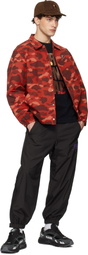 BAPE Red Color Camo One Point Coach Jacket
