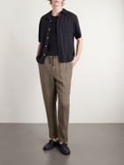 Altea - Mattia Straight-Leg Linen Drawstring Trousers - Green
