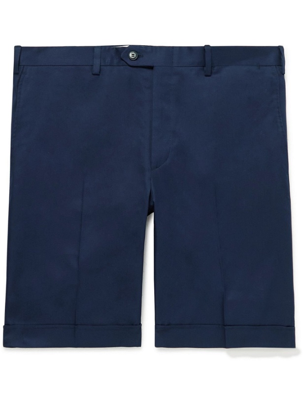 Photo: BRIONI - Cotton-Gabardine Shorts - Blue