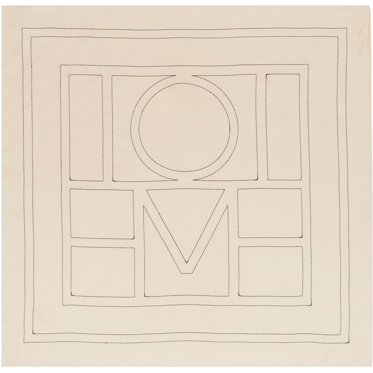 TOTEME Off-White Embroidered Monogram Silk Scarf