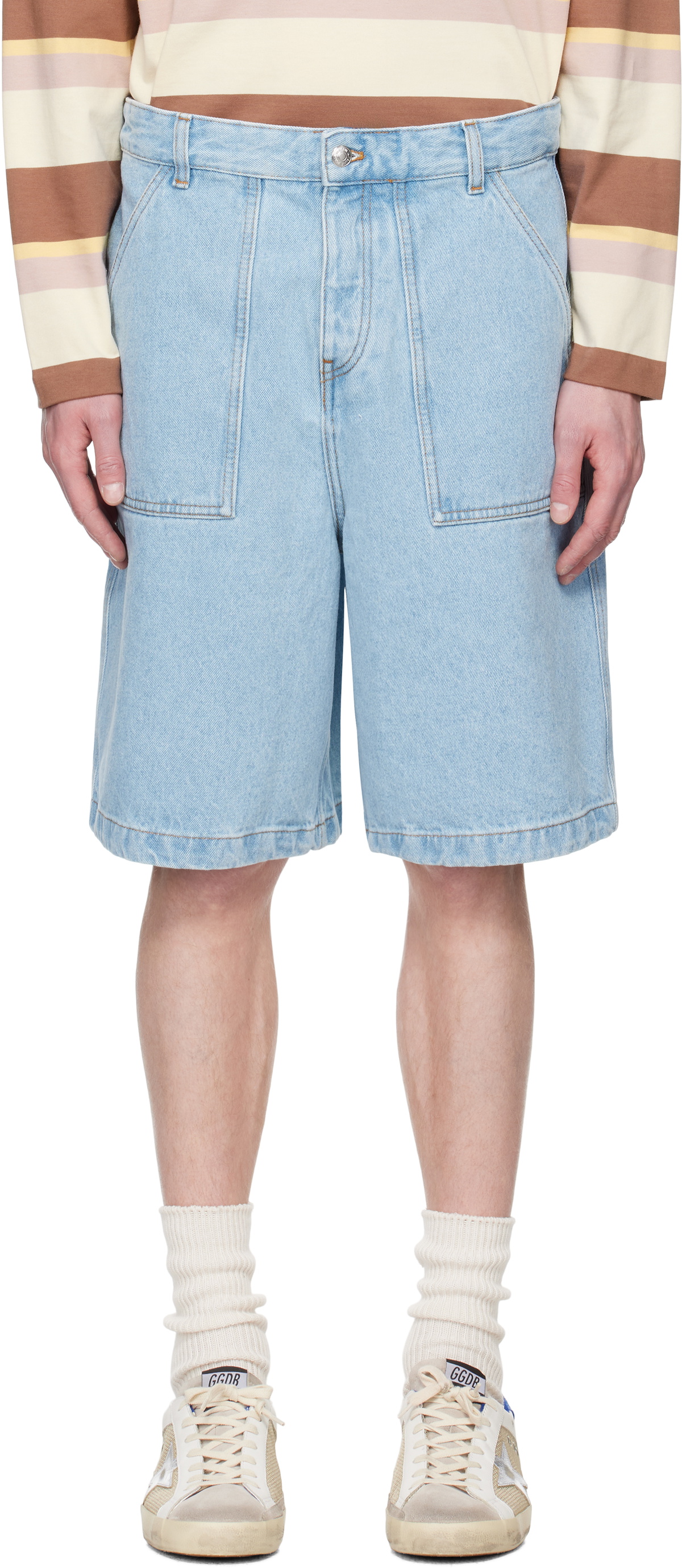 Maison Kitsuné Blue Workwear Denim Shorts