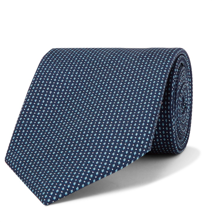 Photo: BRIONI - 8cm Printed Silk Tie - Blue