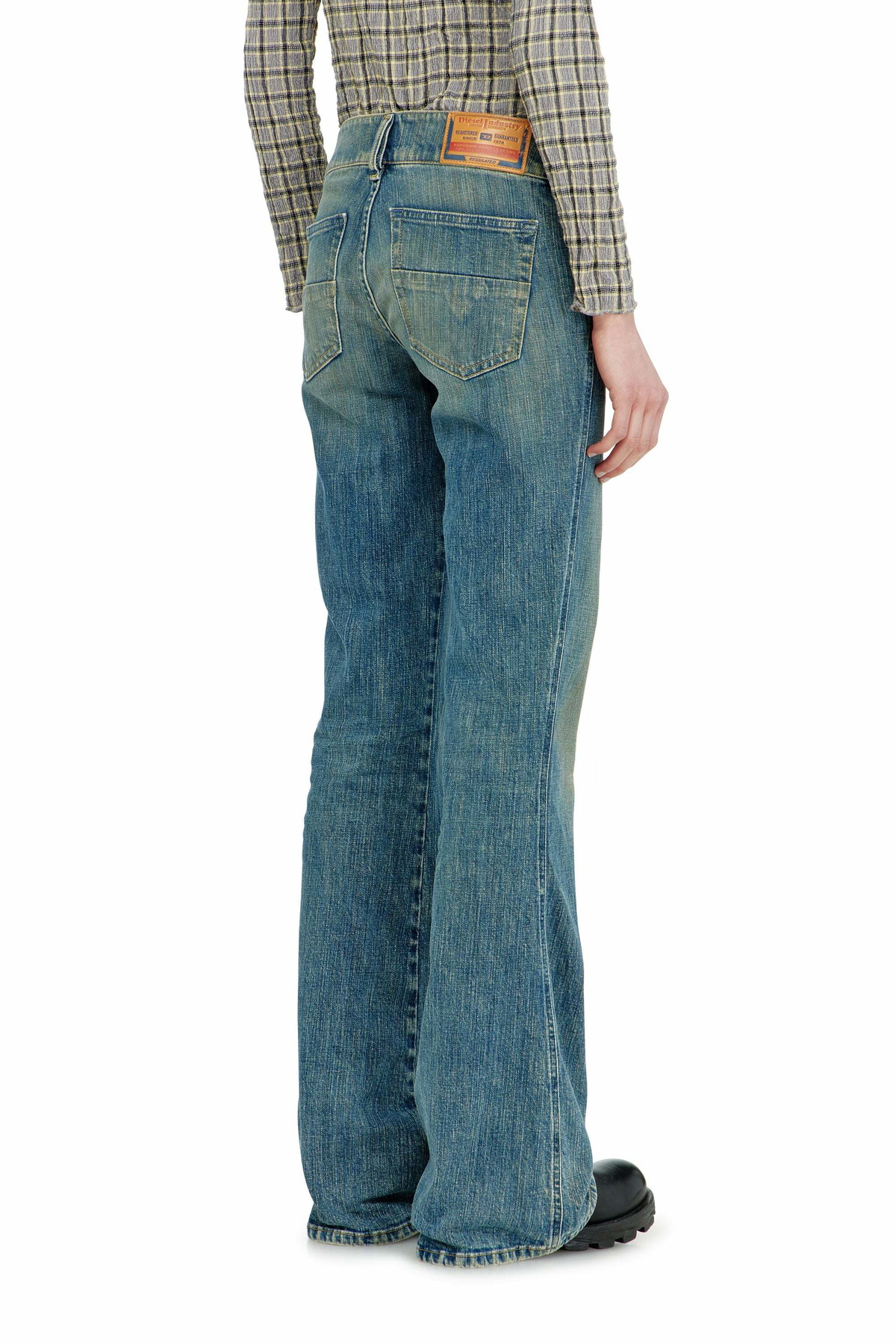Diesel Bootcut Jeans Low Waist D-Hush - Jeans Womens in Blue