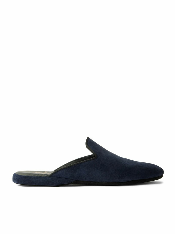 Photo: Rubinacci - Comfort Suede Slippers - Blue