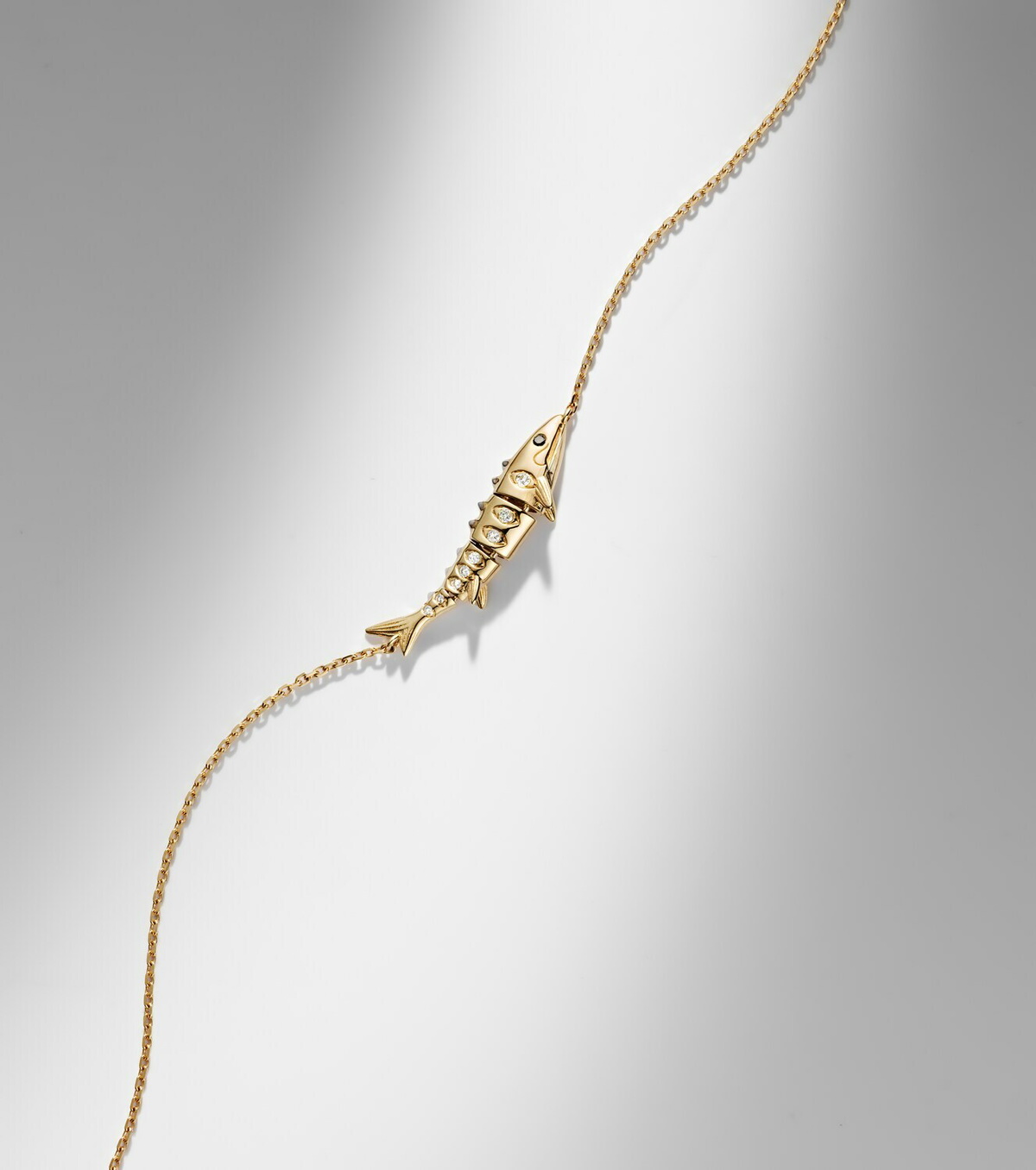Yvonne Léon Marlin 9kt gold chain bracelet with diamonds
