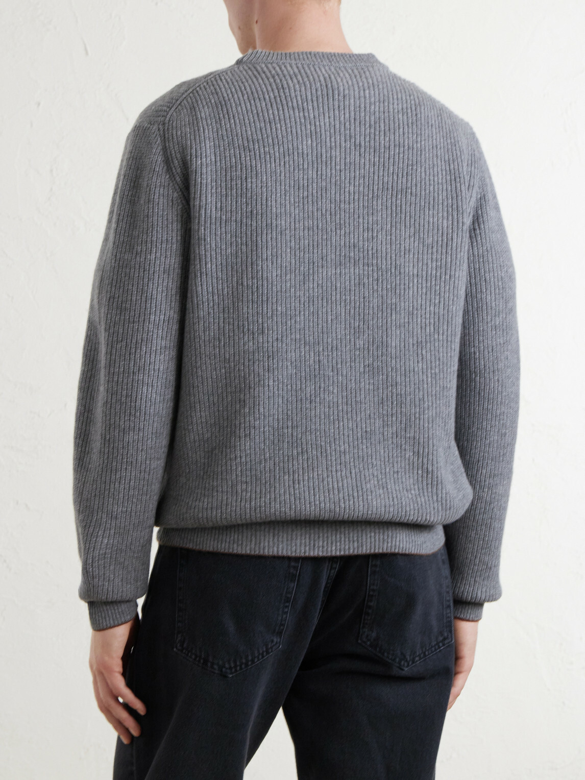 Canali - Ribbed Wool and Cashmere-Blend Sweater - Gray