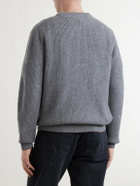 Canali - Ribbed Wool and Cashmere-Blend Sweater - Gray