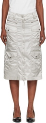 VAQUERA Gray Aviator Cargo Midi Skirt