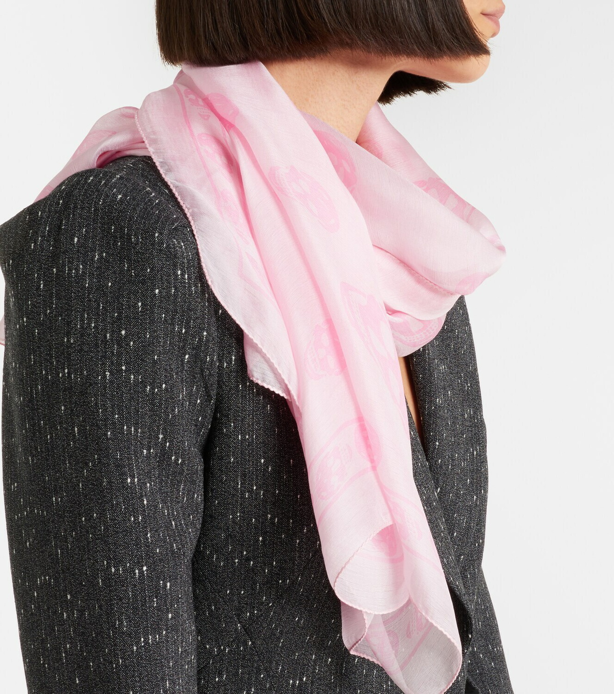 McQueen Printed silk scarf
