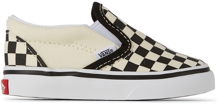 Photo: Vans Baby Black & Off-White Checkerboard Classic Slip-On Sneakers