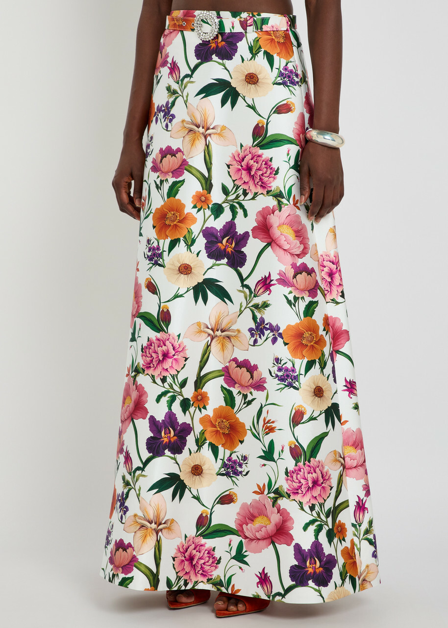 Borgo DE Nor Bellamy Floral-print Taffeta Maxi Skirt Multicoloured