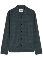 Jil Sander Checked Wool-blend Shirt Grey
