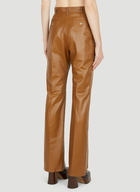 Leather Straight Leg Pants in Brown