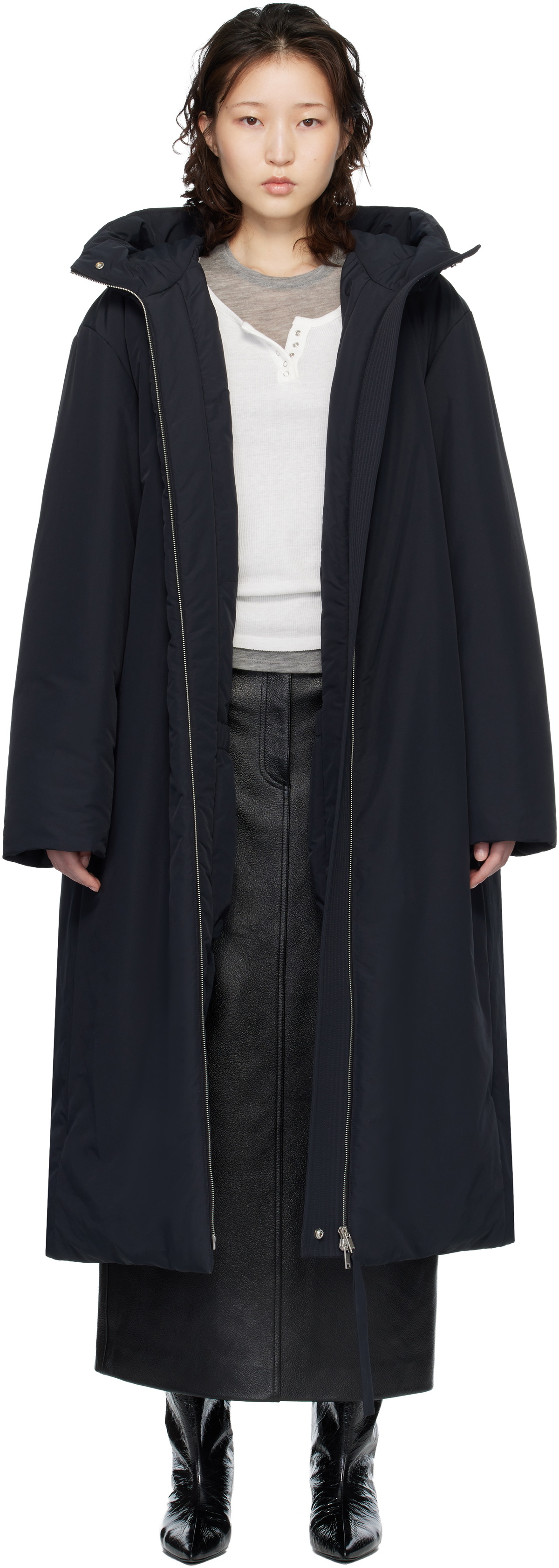 Jil Sander Black Relaxed Fit Long Down Coat