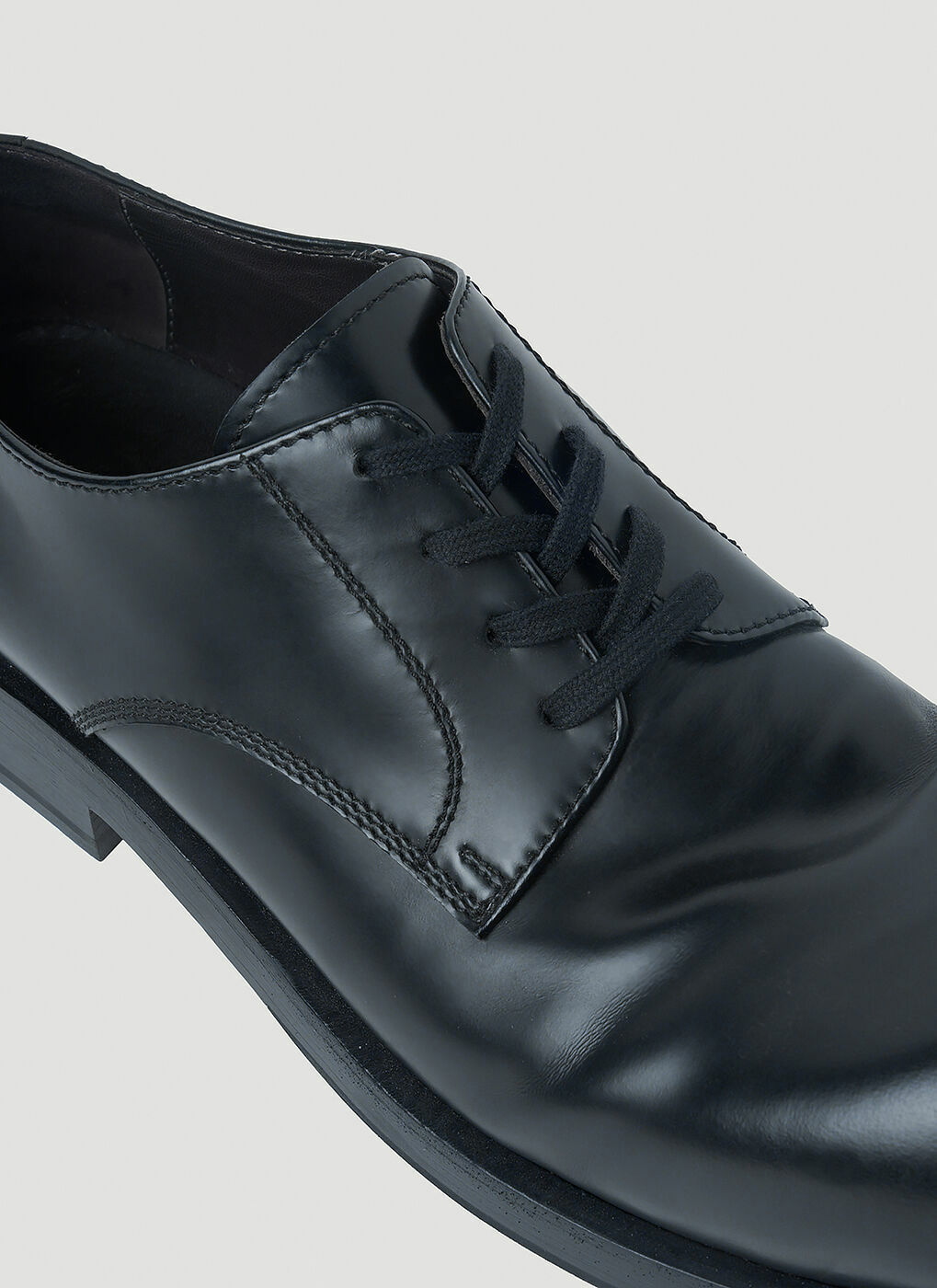 Black Tokyo leather Derby shoes, Bottega Veneta