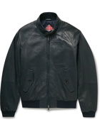 Baracuta - G9 Leather Harrington Jacket - Blue