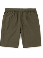 Folk - Assembly Wide-Leg Cotton-Seersucker Shorts - Green